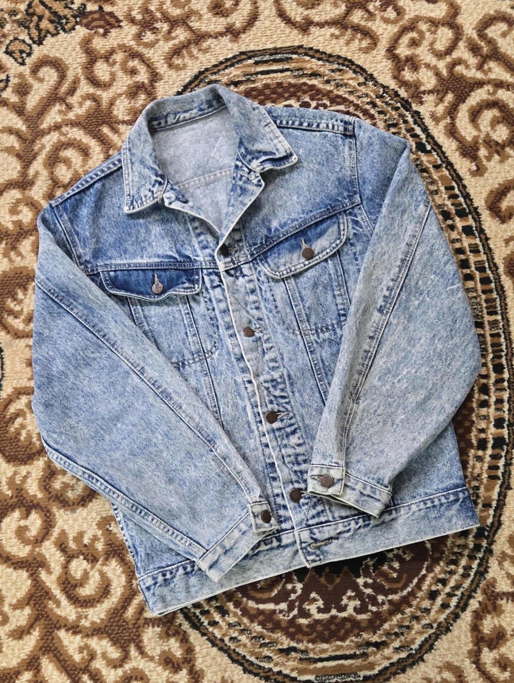 80s 90s Vintage Acid Wash Denim Jean Jacket 1980 1990 Stranger Things Retro